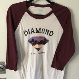 Diamond baseball style 3/4 sleeve top